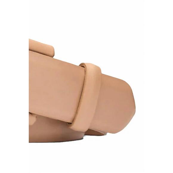 NEW W. KLEINBERG women's covered buckle belt in bone - Picture 3 of 3